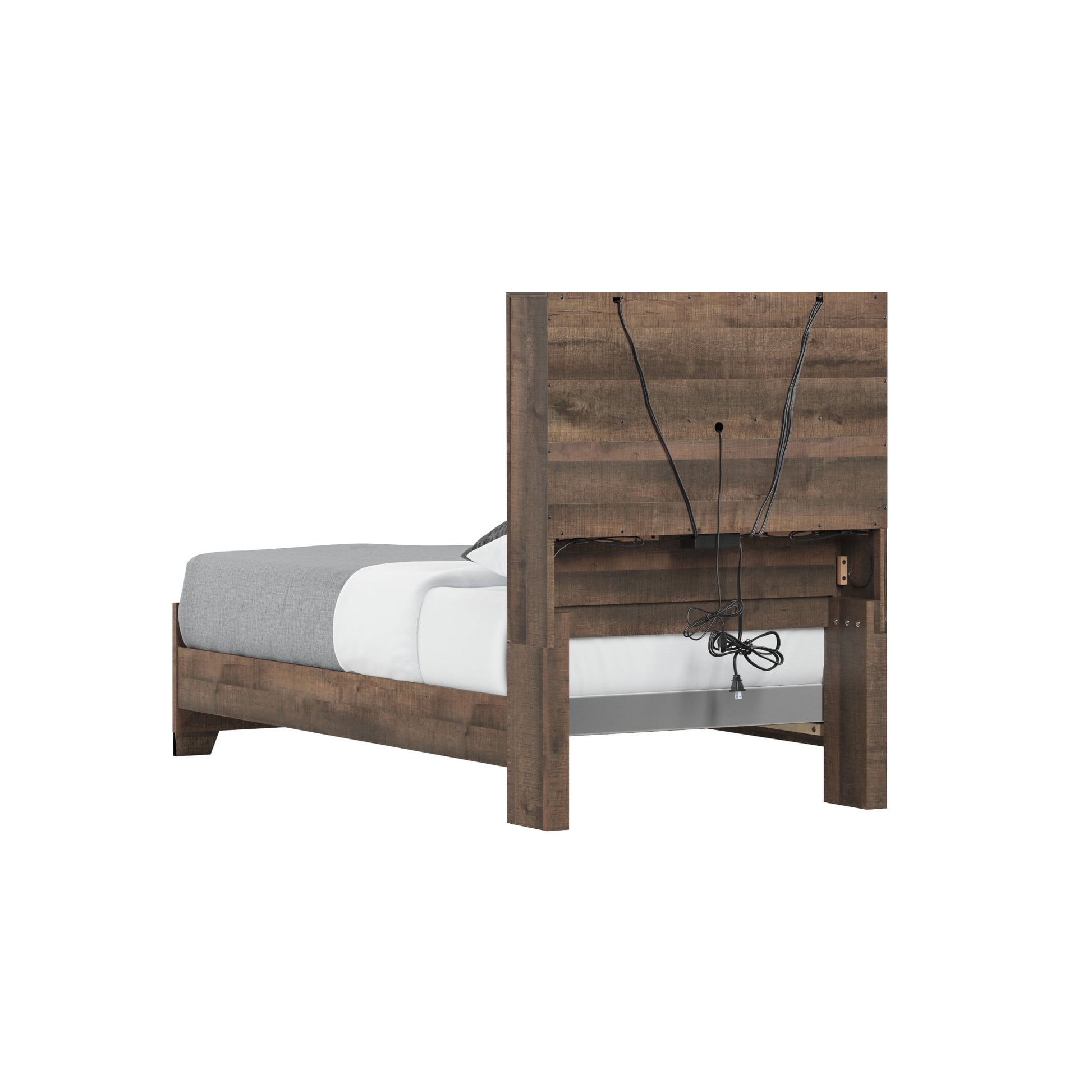 Plinz Brown Twin Bookcase Bed Twin Brown Engineered Wood