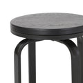 Counter Stool2Pcs Set Black Wood Metal