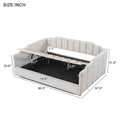 Upholstered Daybed With Underneath Storage,Full Size, White Full White Upholstered