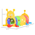 Qaba Caterpillar Tunnel For Kids, Outdoor Indoor Climb And Crawl Through, Play Equipment For Toddler 3 6, 4 Sections, For Daycare, Preschool, Playground, Multicolor Colorful Plastic