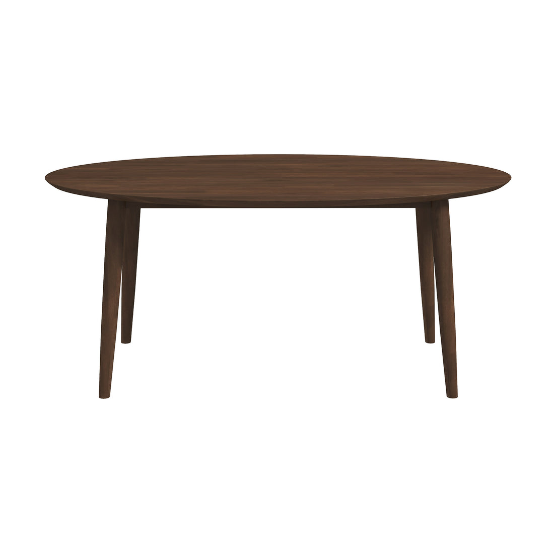 Ada Mid Century Modern Style Solid Wood Walnut Oval Dining Table Brown,Wood Seats 6 Brown Dining Room Mid Century Modern Oval Solid Wood