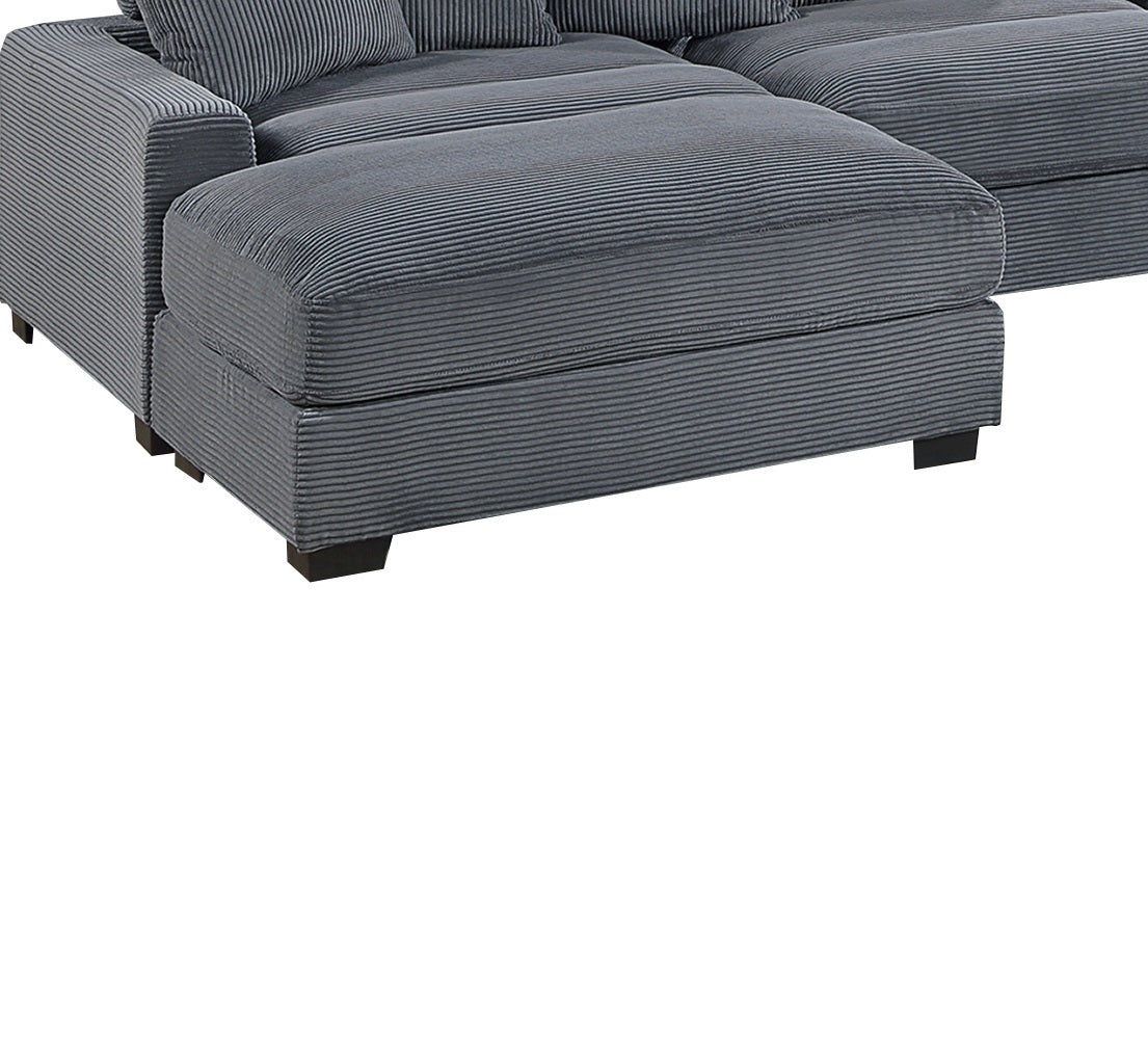 Contemporary Dark Gray 6Pc Modular Sectional Set Corduroy Couch Laf & Raf Chairs 2X Armless Chairs 2X Ottomans Living Room Furniture Dark Gray Primary Living Space Cushion Back Contemporary,Modern Modular Rubberwood Corduroy 6 Seat