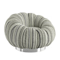 Lillie Black Stripe Pumpkin Swivel Accent Chair Black Primary Living Space Transitional Foam Solid Wood