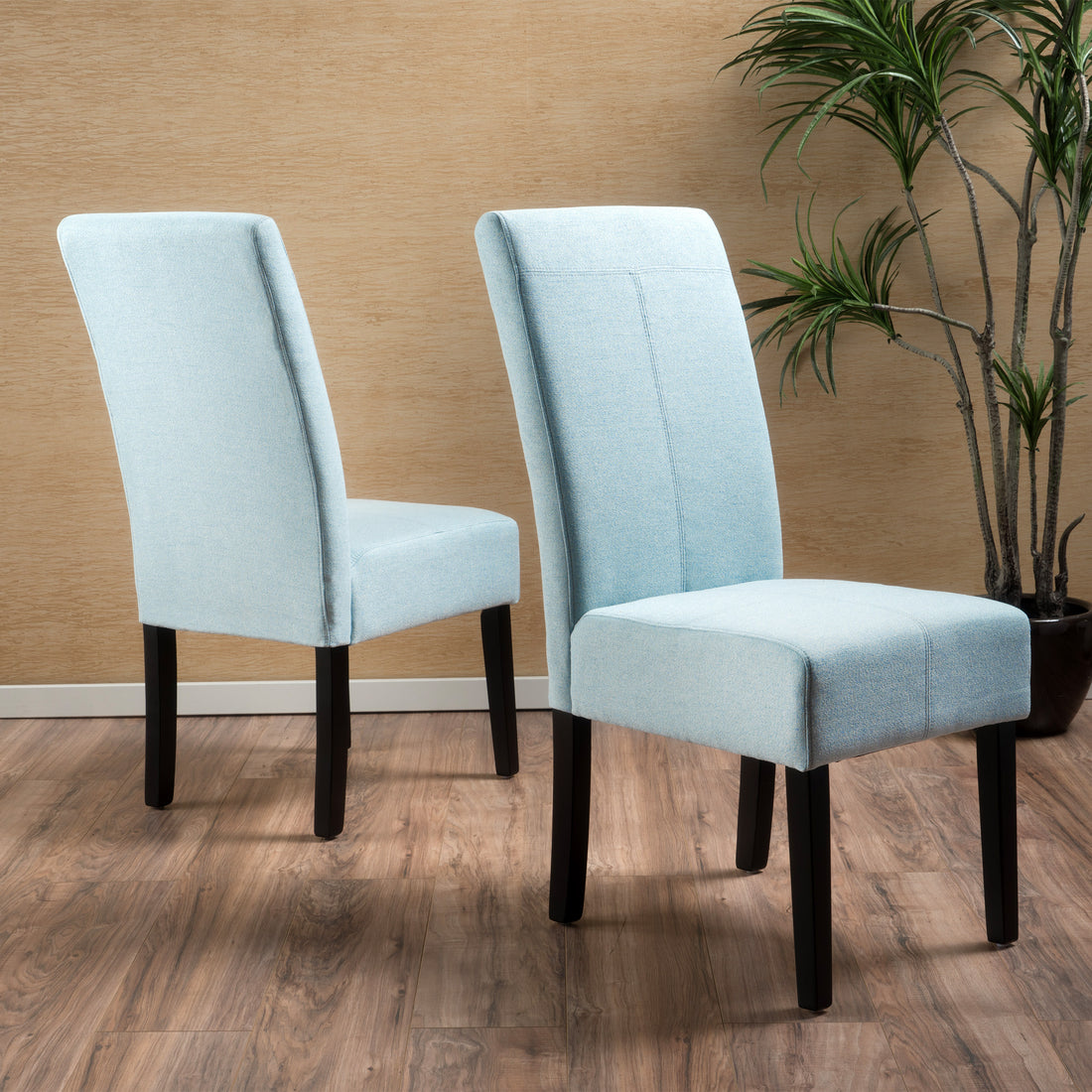 Pertica Kd Dining Chair Set Of 2 Pcs Light Blue Fabric