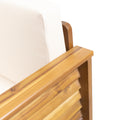 Outdoor Acacia Wood Club Chairs With Cushions, Teak Beige, 27.75