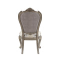 Beige And Platinum Tufted Arm Chair Set Of 2 Solid Multi Dining Room Foam Tufted Back Set Of 2 Wood Fabric