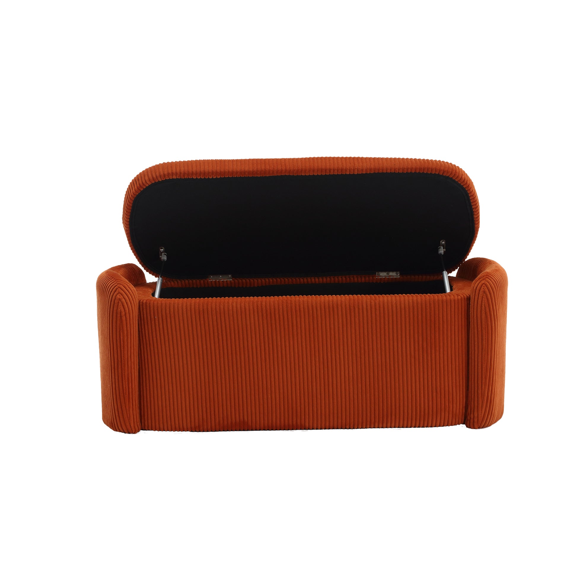 Coolmore Storage Ottoman,Bedroom End Bench,Upholstered Fabric Storage Ottoman With Safety Hinge, Entryway Padded Footstool, Ottoman Bench For Living Room & Bedroom Orange Orange Foam Velvet