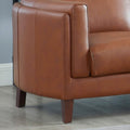 Maui Leather Loveseat Brown Down Filling Genuine Leather