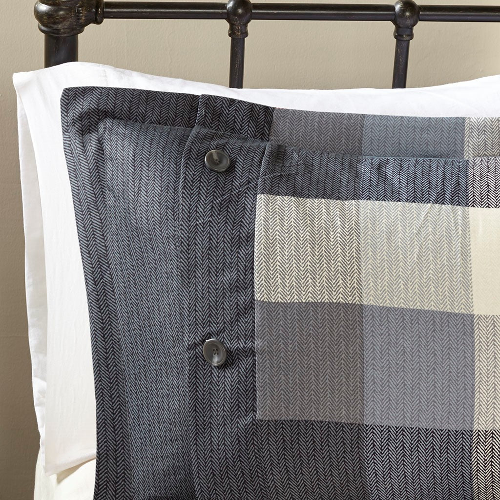 7 Piece Herringbone Comforter Set Grey Queen Queen Grey Polyester