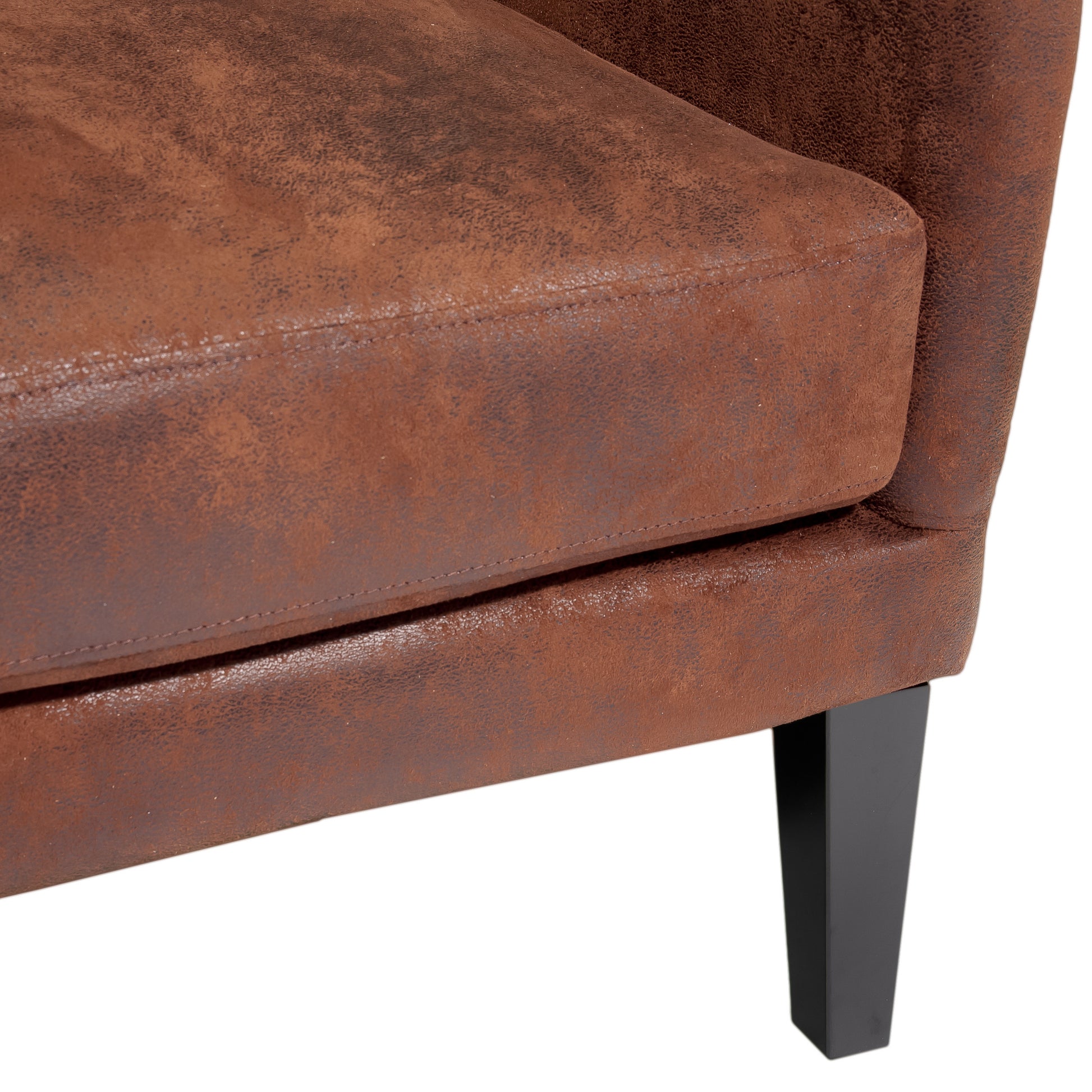 Hi Back Studded Chair,Arm Chair,Living Room, Study And Bedroom Brown Fabric