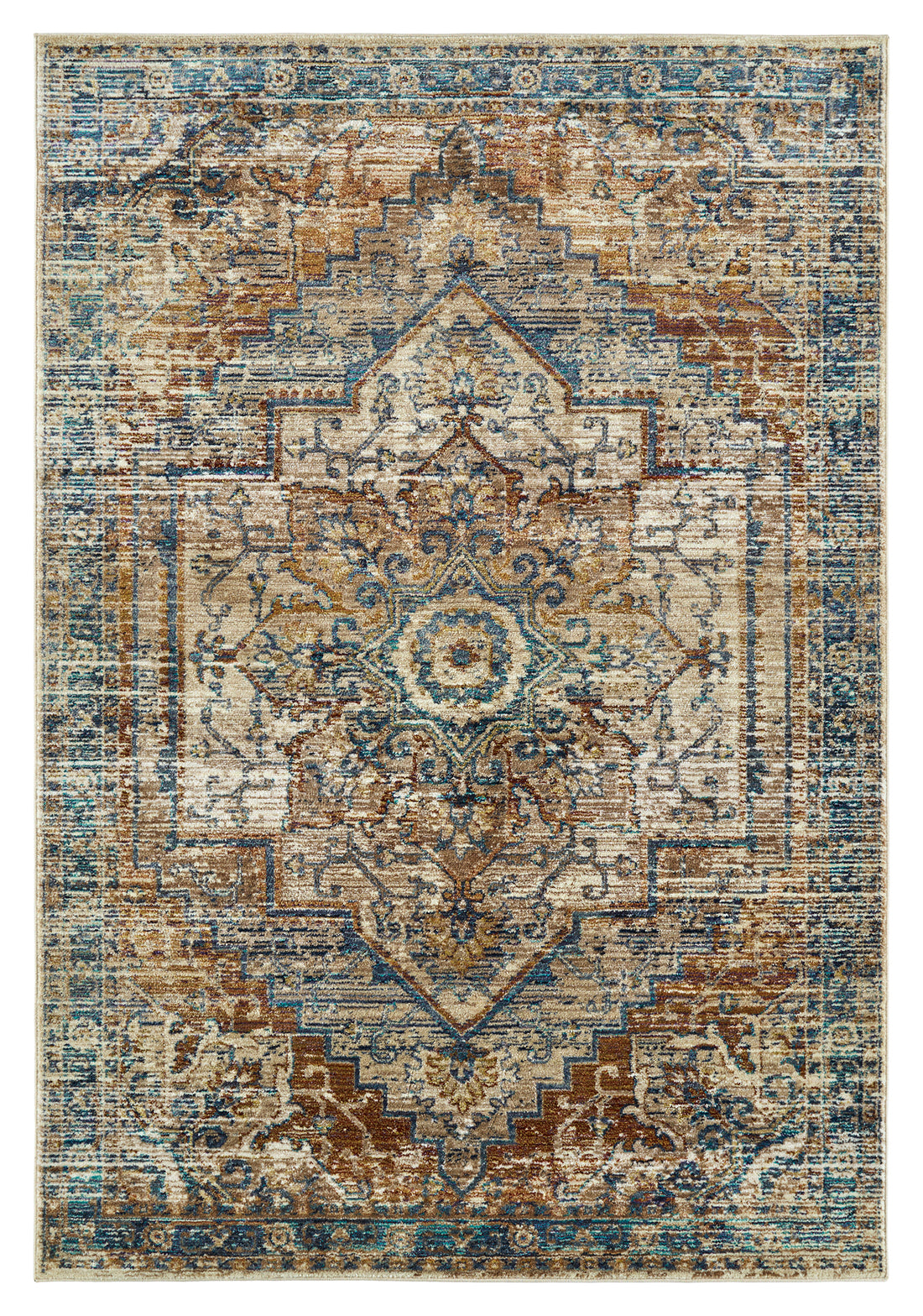 Contemporary, Transitional, Oriental, Textured, Distressed Cut Pile 7'10" X 10'10" Rectangle Area Rug Multi Polypropylene