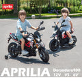 Red, Licensed Aprilia Electric Motorcycle, 6V Kids Motorcycle, Ride On Toy W Training Wheels, Led Lights, Sounds & Music, Battery Powered Dirt Bike For Boys & Girls Red Under 50 Lbs Iron Plastic Iron Plastic Indoor & Outdoor Use