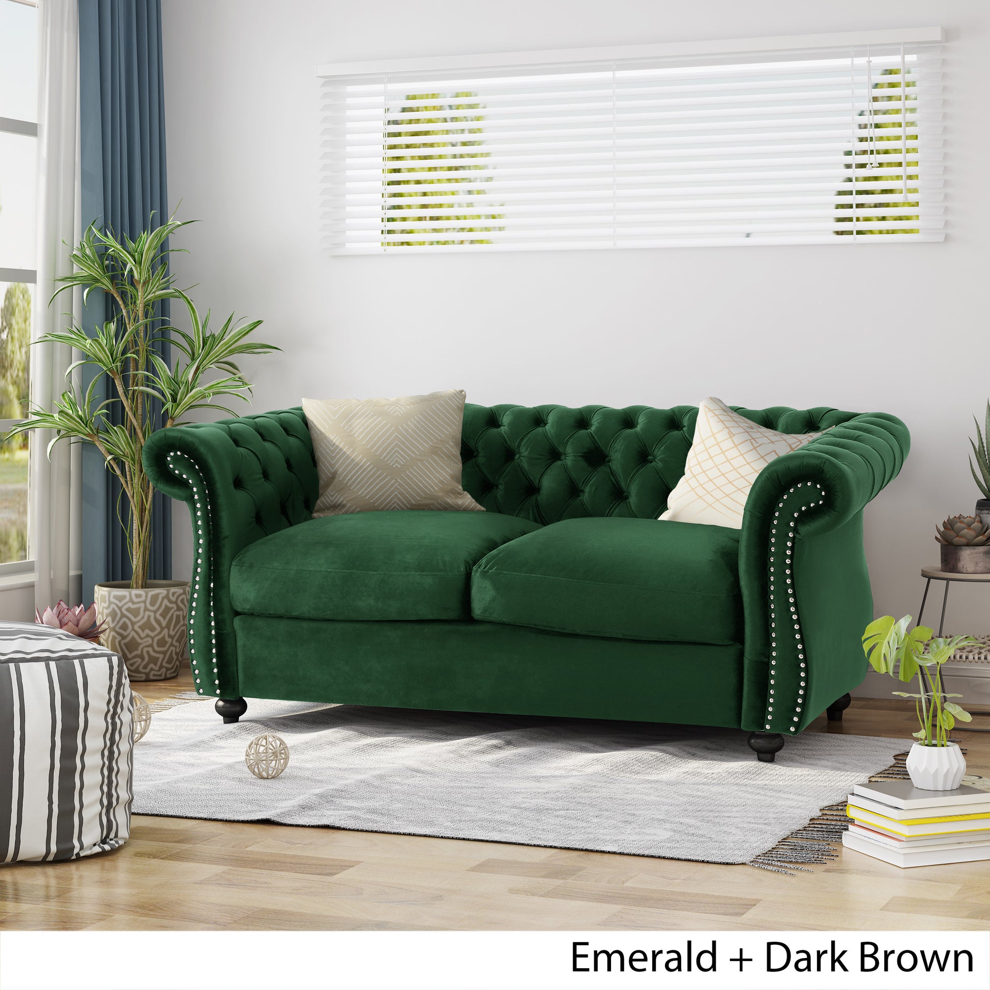 Seat Sofa Emerald Velvet 2 Seat