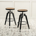 Swivel Barstool Set Of 2 Natural Solid Wood