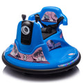 12V Kids Ride On Bumper Car W Parents Control,Rotate 360 Degrees,Two Handed Switch For Direction Control,Bumper Strip,Light Belt,Mp3 Music,Bluetooth,Provide A Speed Of 0.75Mph For Kids Of 2 5 Blue