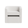 Accent Chair White Sofa Chair One Set, Modern Living Room Side Chair, Single Sofa Chair, Footstool With Storage, Suitable For Bedroom Office Reading Space, Study Cream White Cream White Foam Velvet