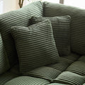 4 Seats Complimentary 2 Pillows ,Oversized Sectional Sofa,L Shaped Corner Couch With Detachable Seat & Back Cushion, Corduroy Upholstery Convertible Sleeper Sofa&Couch For Living Room Green Fabric 4 Seat