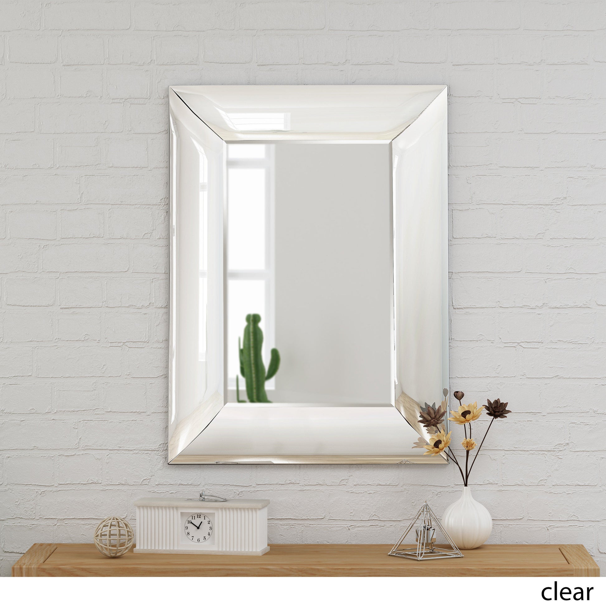 Curved Rectangle Mirror Clear Mdf