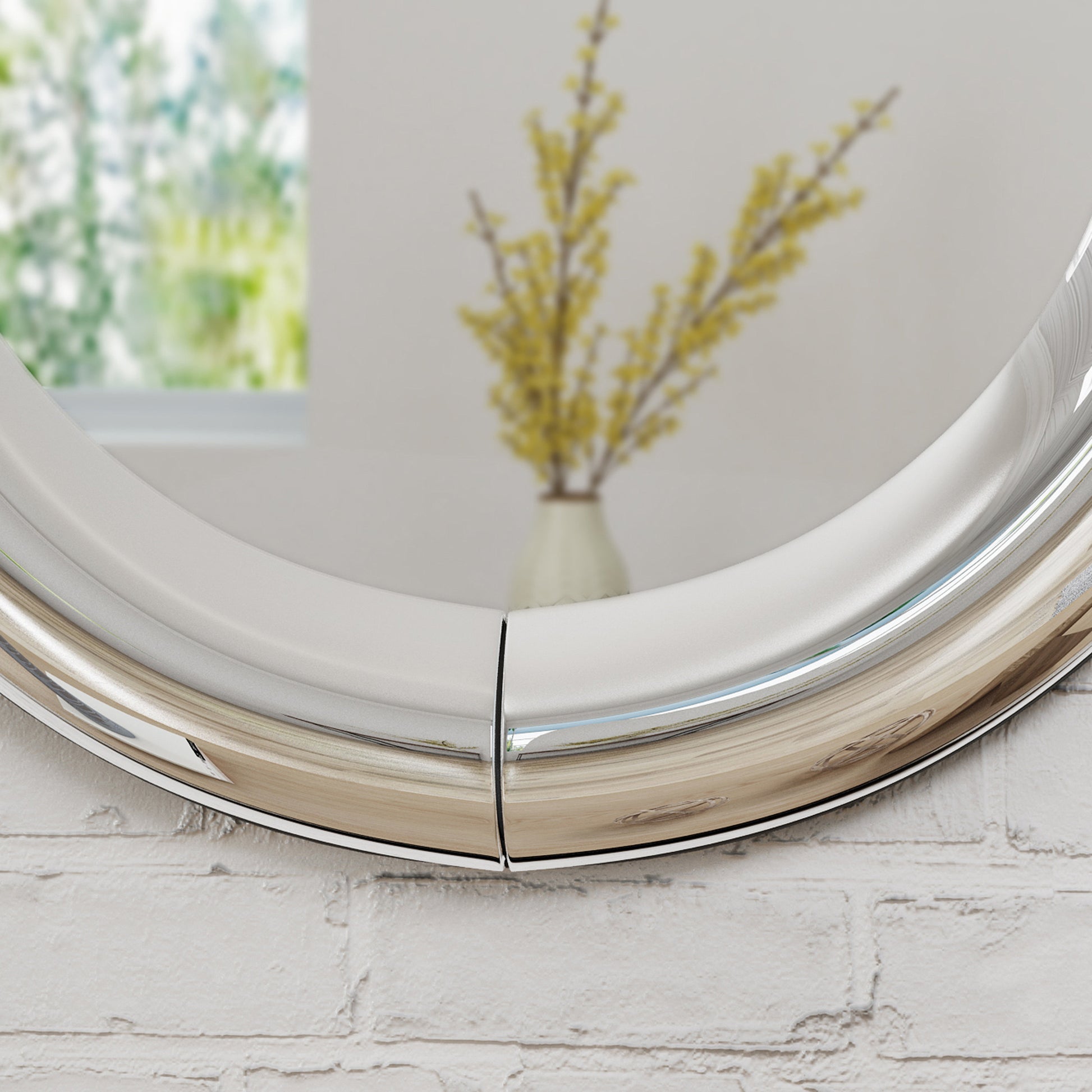 Curved Round Mirror Clear Mdf