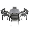 High Quality Steel Outdoor Table And Chair Set, Suitable For Patio, Balcony, Backyard. Gray Seats 6 Steel