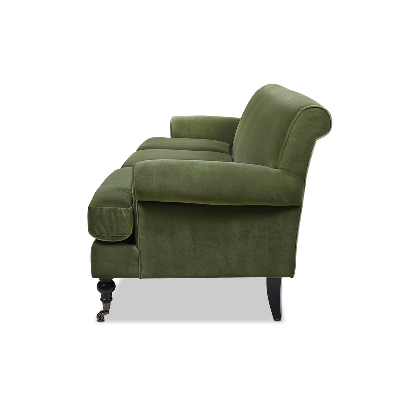 Alana Lawson Three Cushion Tightback Sofa, Olive Green Performance Velvet Green Foam Velvet 3 Seat