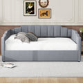 Upholstered Daybed With Underneath Storage,Full Size, Gray Full Gray Upholstered