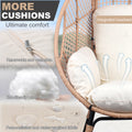 Patio Pe Wicker Egg Chair Model 4 With Natural Color Rattan Beige Cushion Yes Natural Foam Steel