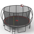 Yc 16Ft Trampoline Pumpkin Black Red Black Red Garden & Outdoor Steel