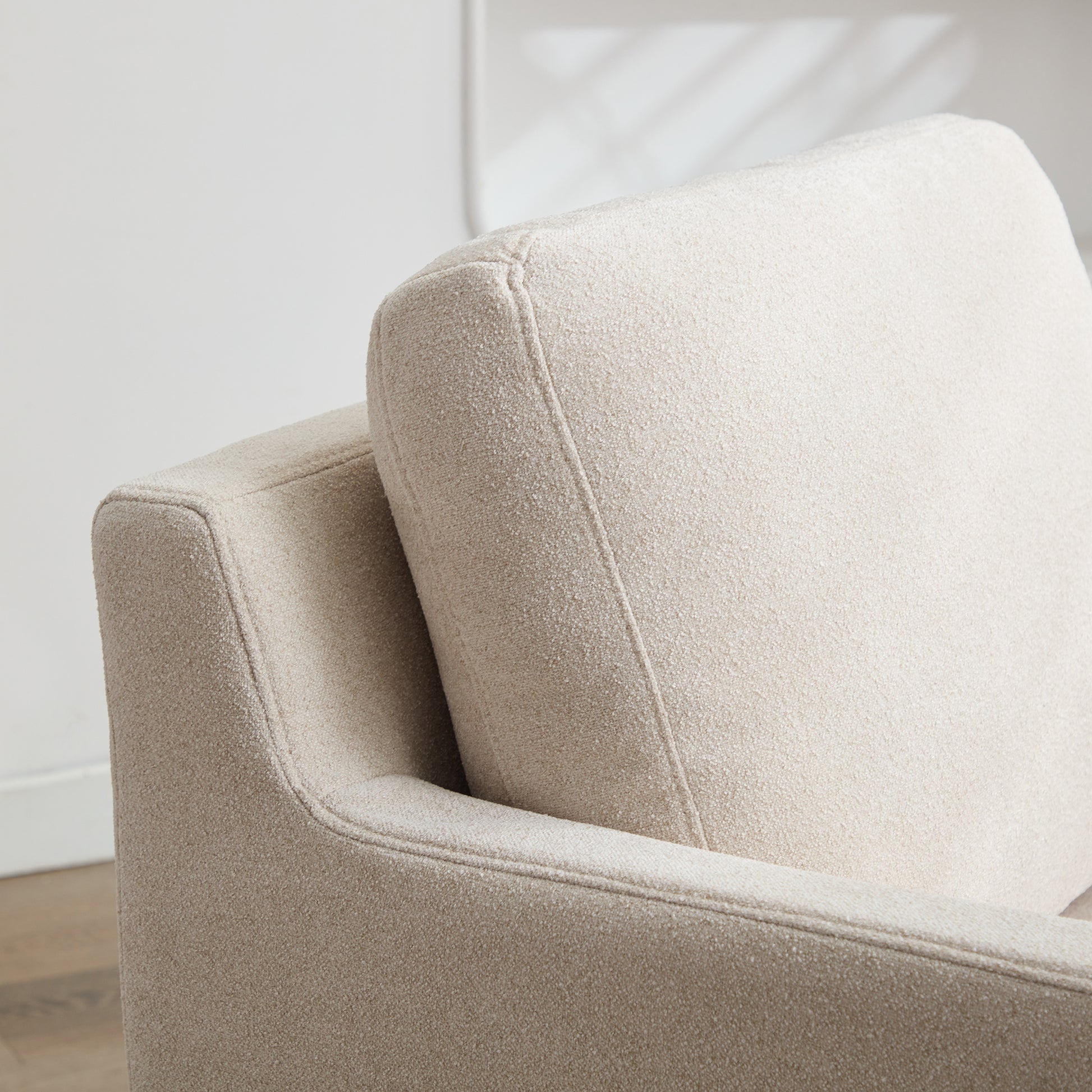 29.92'' Swivel Accent Chair, Upholstered Skirted Swivel Chair With Removable Back Cushion, 360 Degree Comfy Armchair For Living Room, Nursery, Lounge,Office,Beige Chenille Beige Chenille