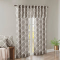 Fretwork Print Grommet Top Window Valance Grey White 50X18