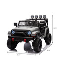 Gray,24V 2 Seater Ride On Truck Car, 4Wd Motors, With 2.4G Remote Control,Metal Suspension,Soft Start,Music, Led Light,Outdoor Off Road Electric Car,Toys Gifts Gray 100 149 Lbs Iron Plastic Iron