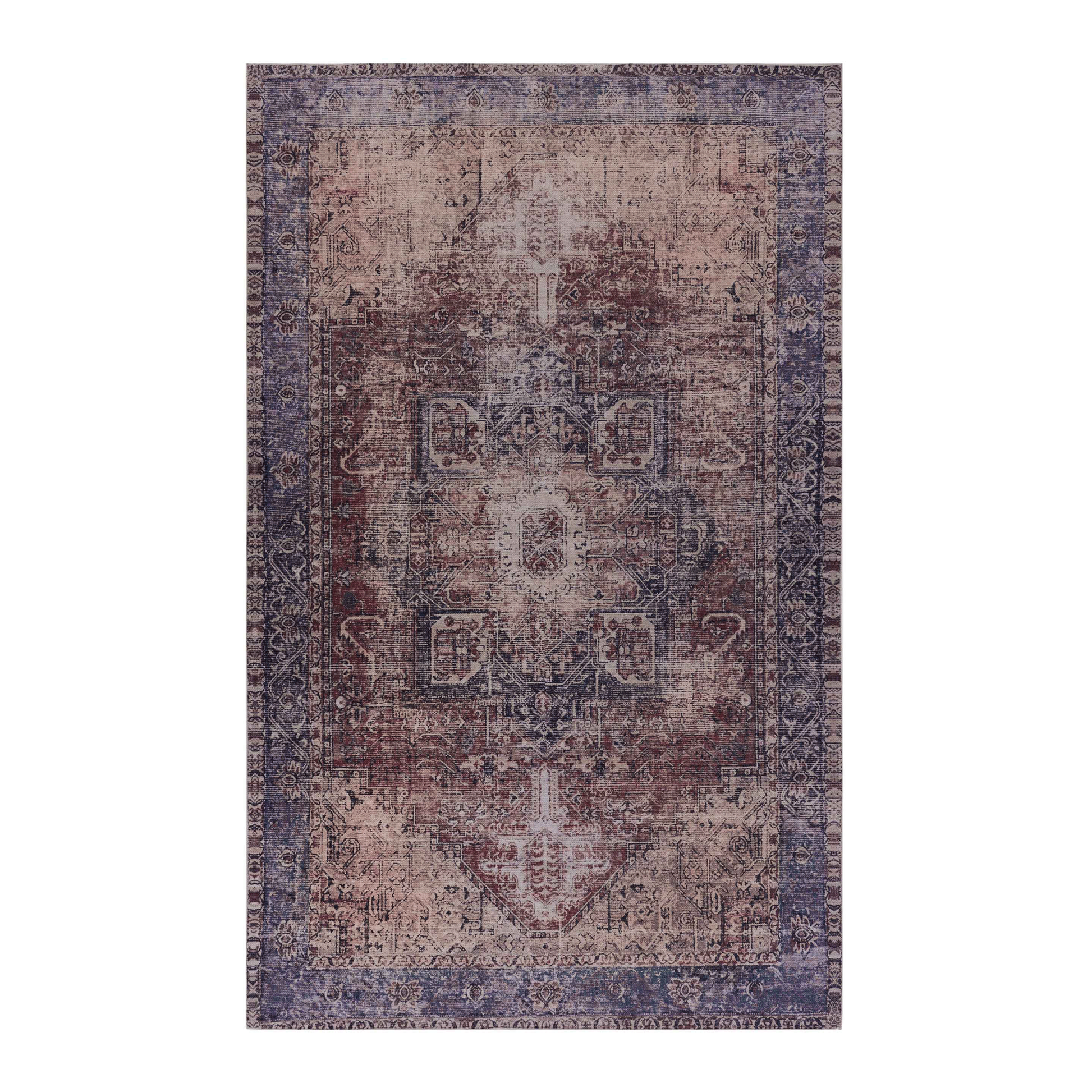 Area Rugs 4X6, Washable Rug, Low Pile, Non Slip, Non Shedding, Foldable, Kid & Pet Friendly Area Rugs For Living Room, Bedroom, Kitchen, Dining Room Rug For Gifts, Burdy, 4' X 6' Burgundy Chenille Polyester