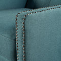 Classic Teal Fabric Push Back Chair Teal Fabric