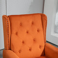 Coolmore Wood Frame Armchair, Modern Accent Chair Lounge Chair With Sturdy Wood Legs For Living Room Bedroom Orange Orange Foam Velvet