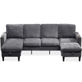 Chenille Sectional Sofa, U Shaped Sofa Couch With High Density Memory Foam, 4 Seat Comfy Modular Sofa Couch For Living Room, Modern U Shaped Sectional Sofa,U Shaped Dark Grey Dark Grey Chenille