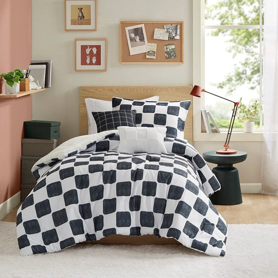 Checkered Comforter Set Full Queen Full Multicolor Polyester