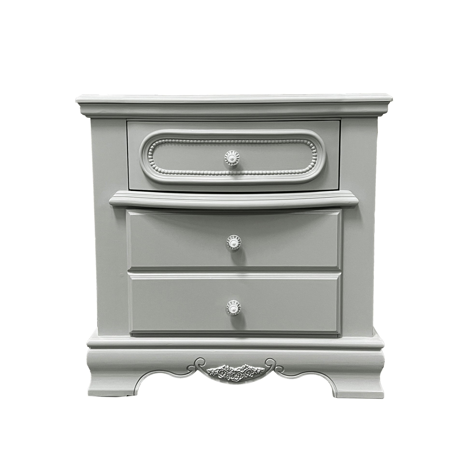 Flora Nightstand, Gray Finish Bd02205 Gray Wood