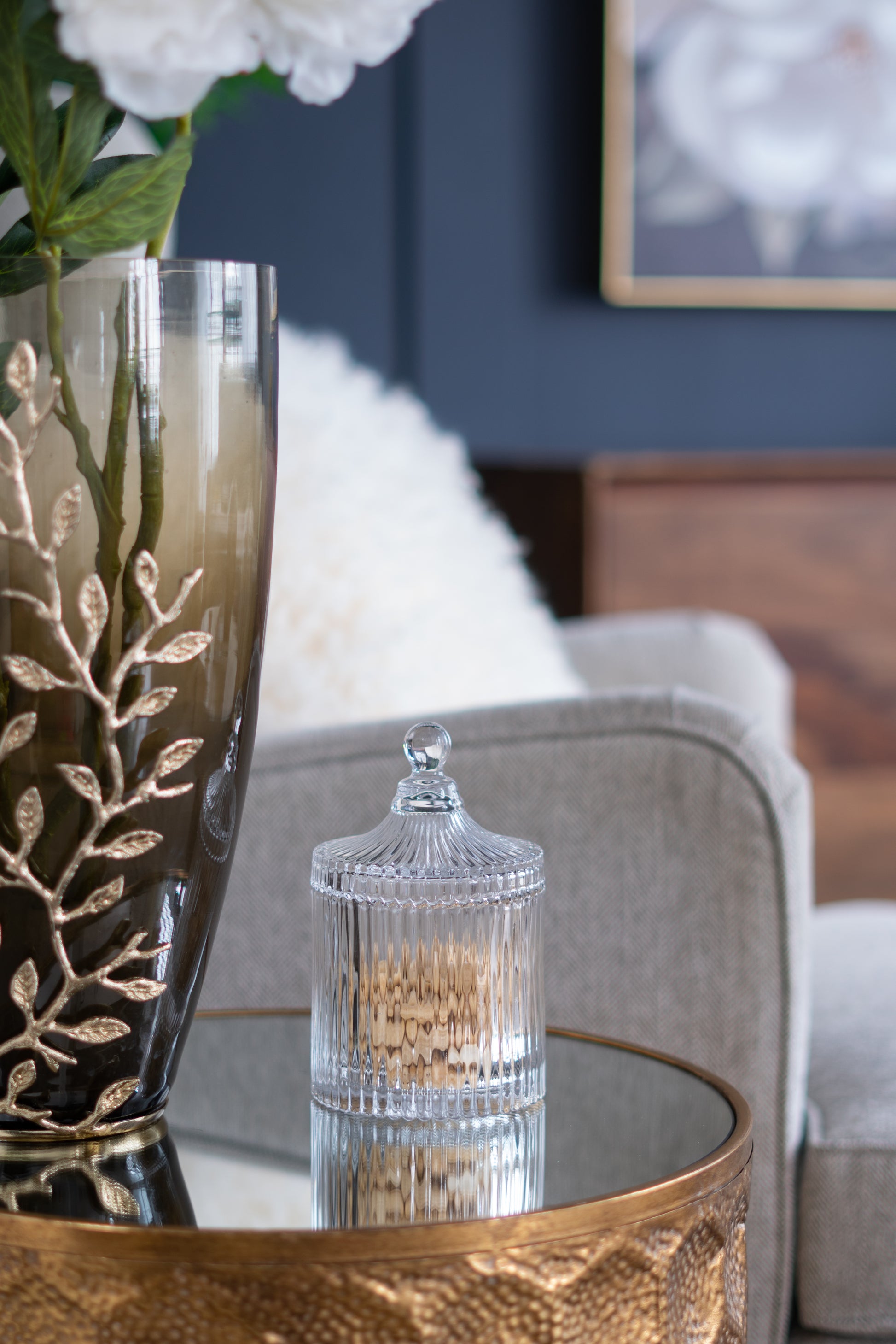 D4X6"Ancell Lidded Glass Jar Clear Glass