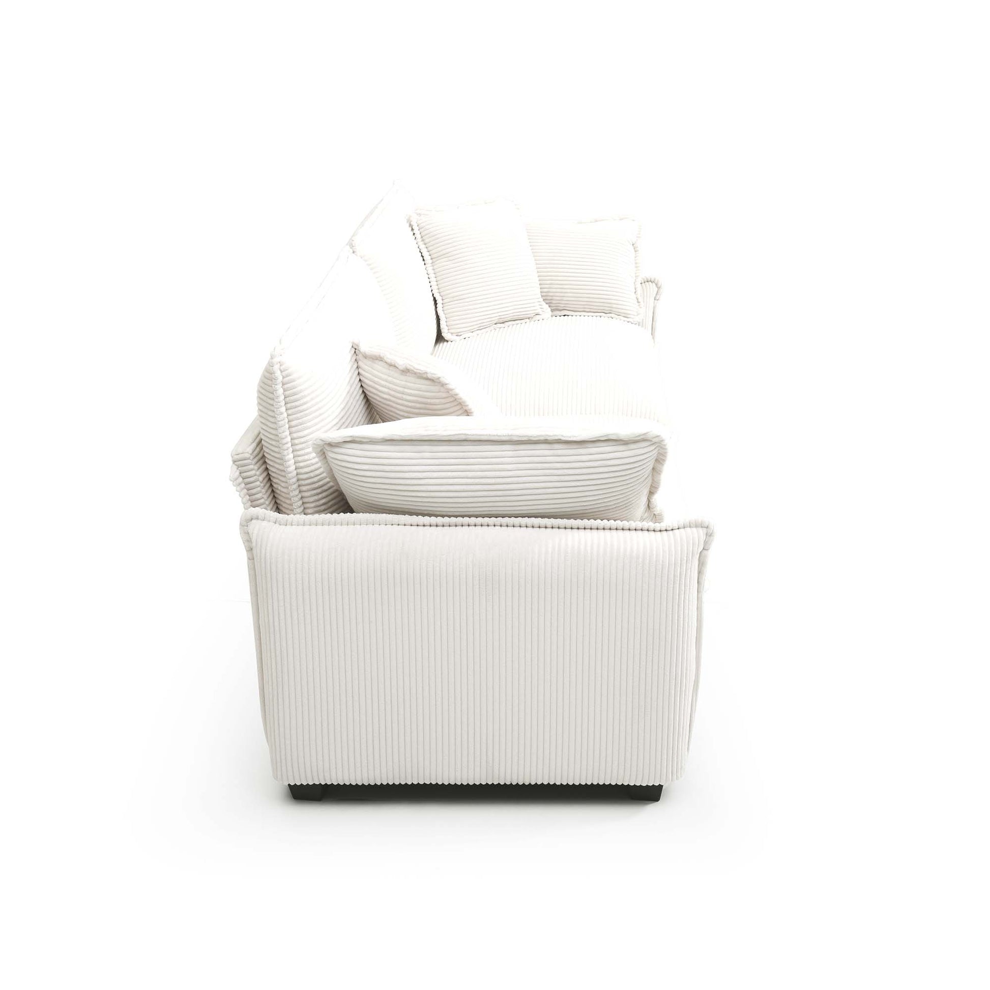 Warm And Cozy Living Room Sofa With 4 Pillows Upholstered Large Deep Seat 2 Seater Sofa For Living Room, Beige Corduroy Beige Corduroy 2 Seat