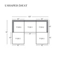 Large Size Modular Cloud Sofa 5 Seats Down Sofa Bed Apartment Living Room Sofa 3Seaters 2Ottoman White Down Filling 5 Seat