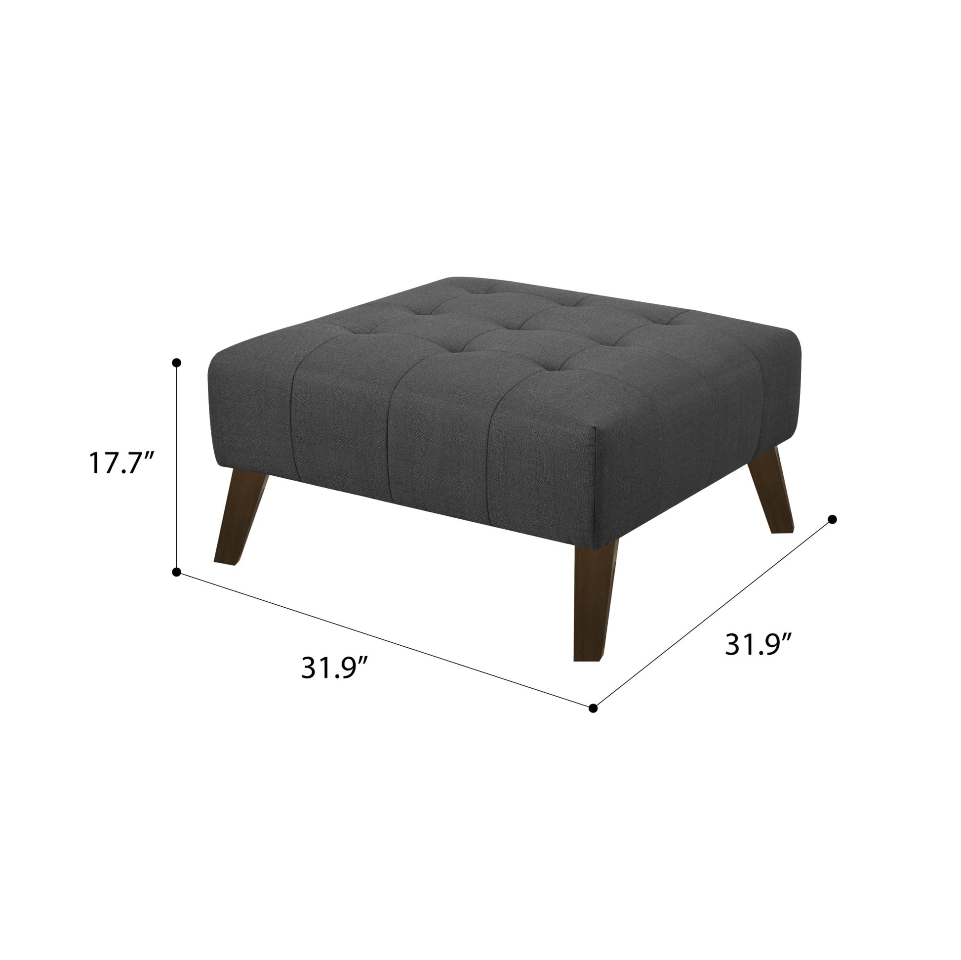 Browning Gray Square Ottoman Gray Foam Engineered Wood