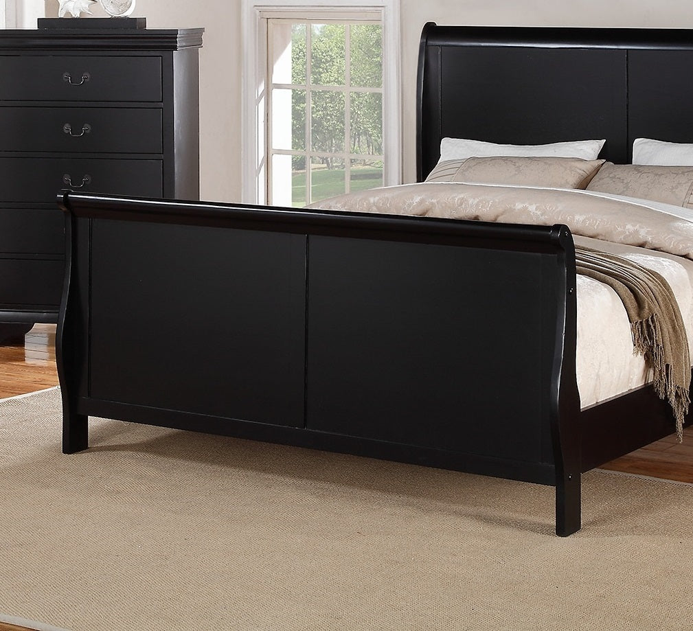 Modern 1Pc Eastern King Size Bed Bedroom Furniture Sleigh Design Headboard Footboard Plywood 1Pc Bedframe Box Spring Required King Black Wood Bedroom Contemporary,Modern,Transitional,Ultra Modern Rubberwood Bed Frame Plywood