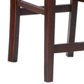 25 Inch Counter Height Stool, Lattice Design Back, Tan Fabric Seat, Brown Tan Solid Wood