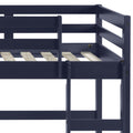 Lara Navy Blue Finish Twin Loft Bed Navy Blue Wood