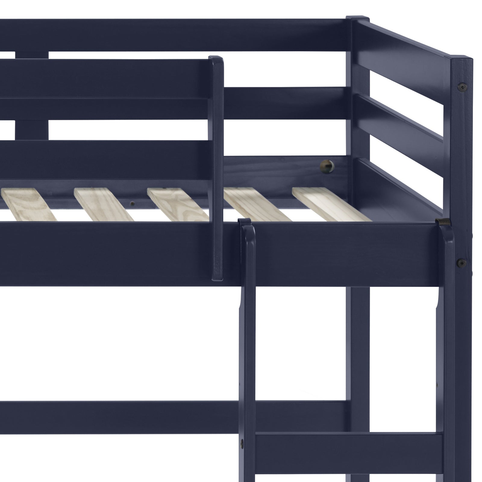 Lara Navy Blue Finish Twin Loft Bed Navy Blue Wood