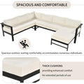 U Shaped Multi Person Outdoor Sofa Set, Suitable For Gardens, Backyards, And Balconies. White Seats 6 Aluminum