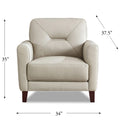Mavis Leather Chair Beige Memory Foam Genuine Leather