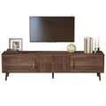 Mid Century Tv Stand With 2 Drawers, Media Console Table For Tvs Up To 80'', Entertainment Center With Storage For Living Room, Bedroom, Home Theatre Walnut Primary Living Space 70 79 Inches 70 79