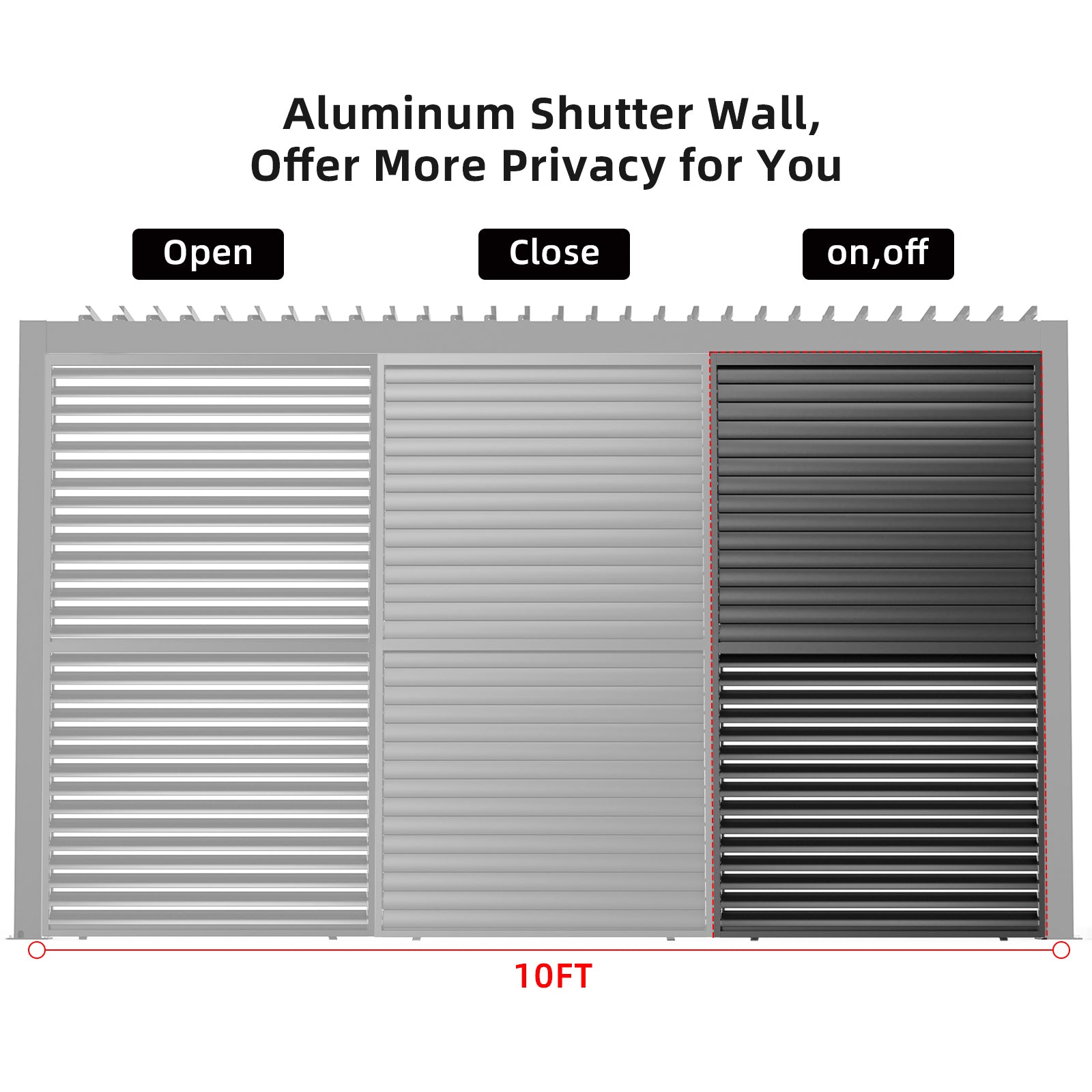 9720 Louver Grille 1 3 10Ft Aluminum Frame & Louvers Black Aluminium