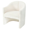 Mirod Stylish Curved Design, Comforting Embrace, Versatile Aesthetic, Dual Purpose Decorative Accent Chair, For Living Room,Bedroom And Study White Boucle